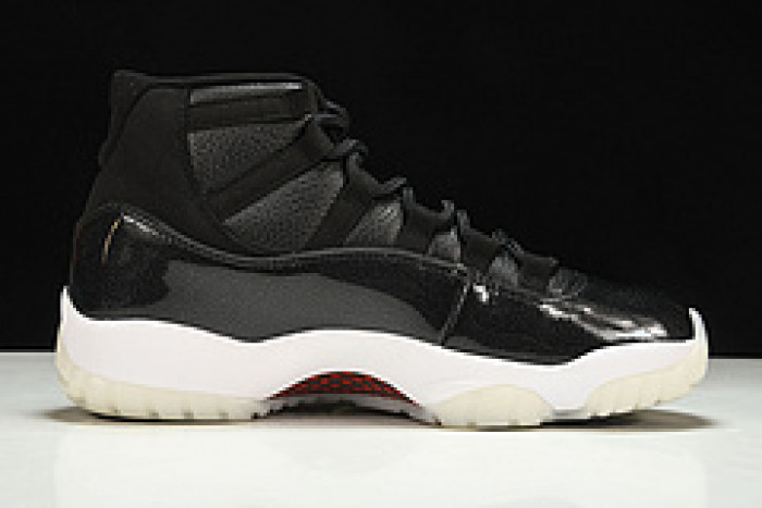 jordan 11 retro bp "72-10" black mens 378037-002
