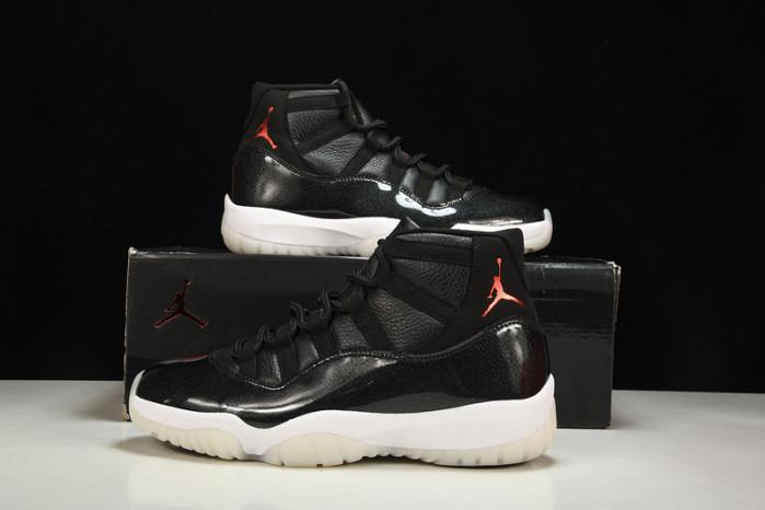 jordan 11 retro bp "72-10" black mens 378037-002