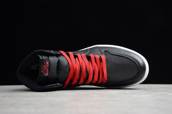 jordan 1 retro high black satin gym red - 555088-060